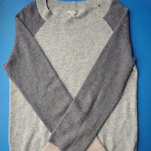 J. Crew Women's Color Block Waffle Knit Soft Sweater Size M